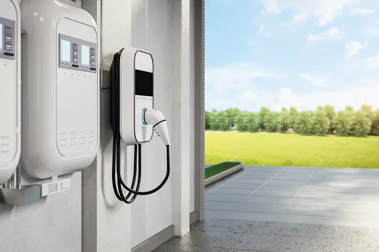 ev charger installation in a home garage