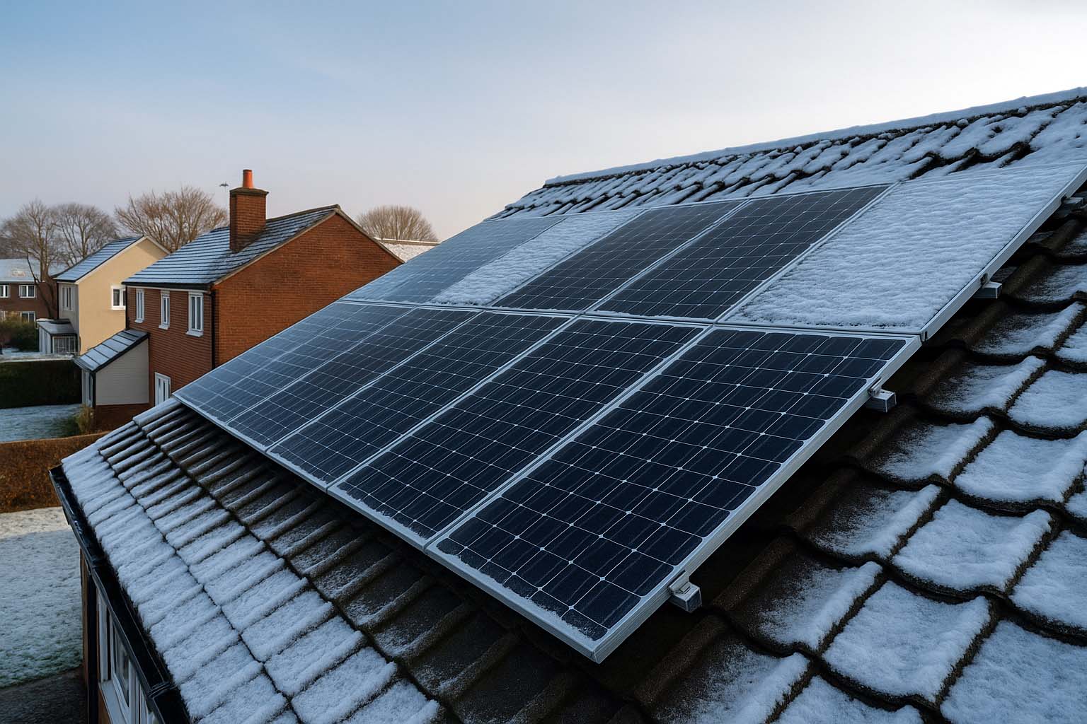 do solar panels work in winter UK house roof
